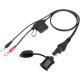 OptiMate™ Permanent Battery Lead O-01 — 20"/50cm, eyelet 1/4 & M6, 15A fuse, 12V, Black