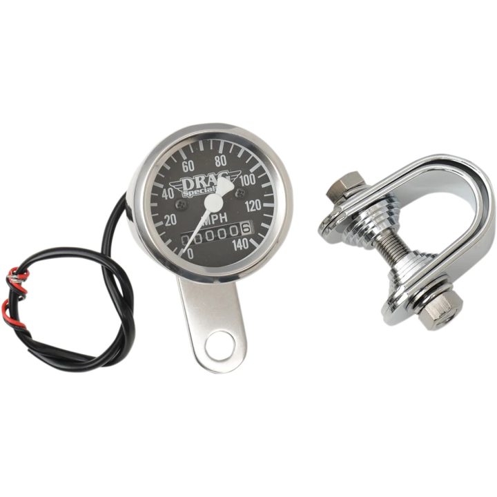 Velocímetro mecánico mini 1-7/8" 140 MPH — negro