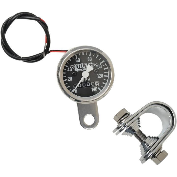 Velocímetro mini 1-7/8" 140 MPH — 47.6 mm (1-7/8"), mecánico, negro