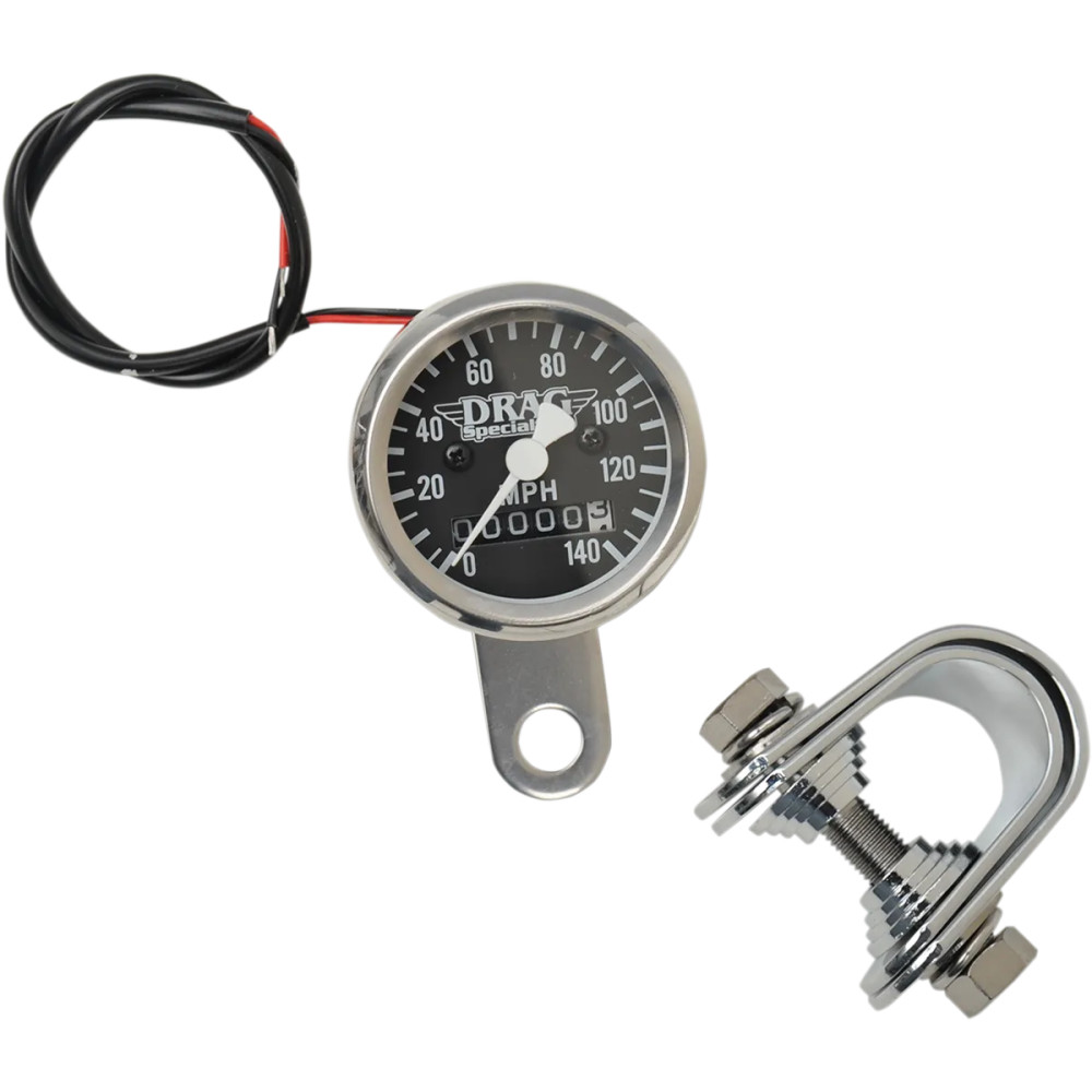 1-7/8" 140 MPH Mini Mechanical Speedometer — Mechanical, Black face