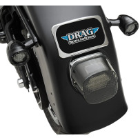 Montaje de placa de matrícula de radio pequeño estilo tres pernos — 4" H, 7" L, cromado, trasero