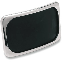 Montaje de placa de matrícula de radio pequeño estilo tres pernos — 4" H, 7" L, cromado, trasero