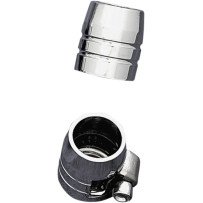 Grooved Chrome Hose Ends with Clamp — 3/8", 5/16", 6-pack