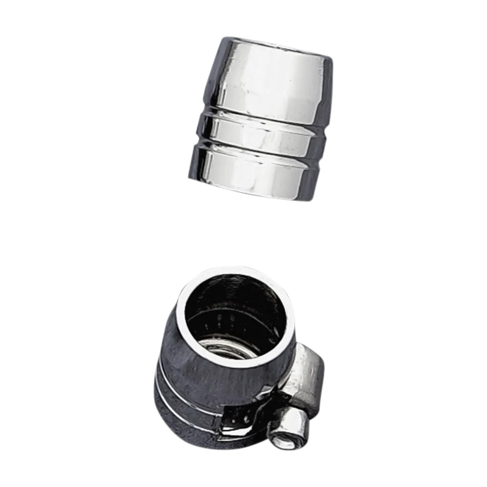 Grooved Chrome Hose Ends with Clamp — 6.35 mm (1/4"), 6 Pack