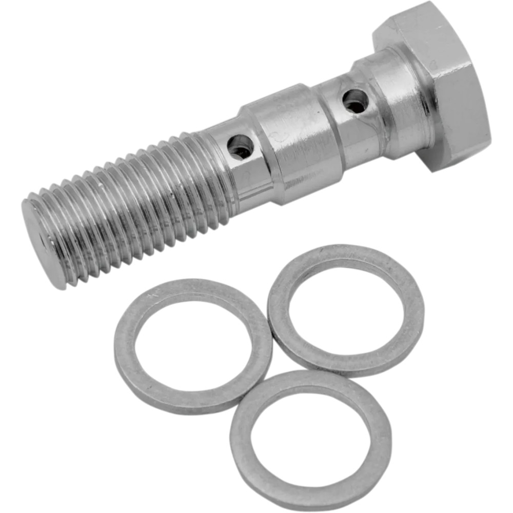 Universal Chrome Steel Banjo Bolt — 3/8-24 thread
