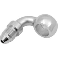 Chrome Steel Banjo Fitting — -3 AN male, 7/16" 90° banjo