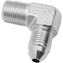 Chrome Steel Brake Line Fitting — 90° bend, -3 AN male, 1/8" NPT male