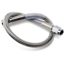 Universal Brake Line — 12", silver clear-coated, stainless steel