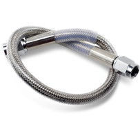 Universal Brake Line — 12", silver clear-coated, stainless steel