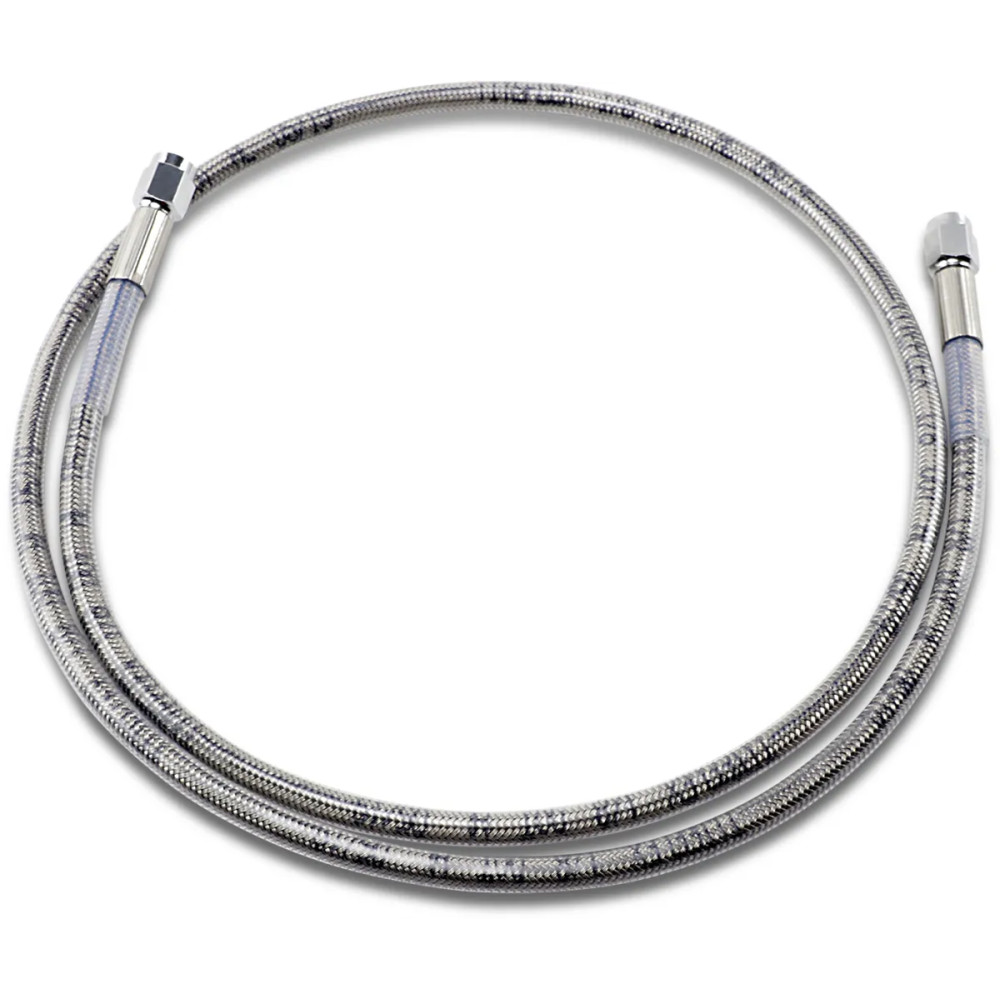 Universal Brake Line — 109 cm (43"), front/rear, stainless steel, clear-coated silver