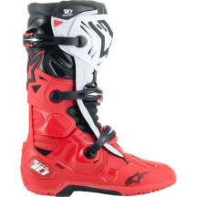 Botas Tech 10 Enduro — EU 43, Media caña, Negro/Blanco/Rojo brillante