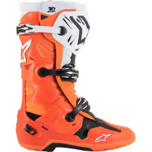 Botas Tech 10 Enduro — EU 47, Negro, Blanco, Naranja fluorescente