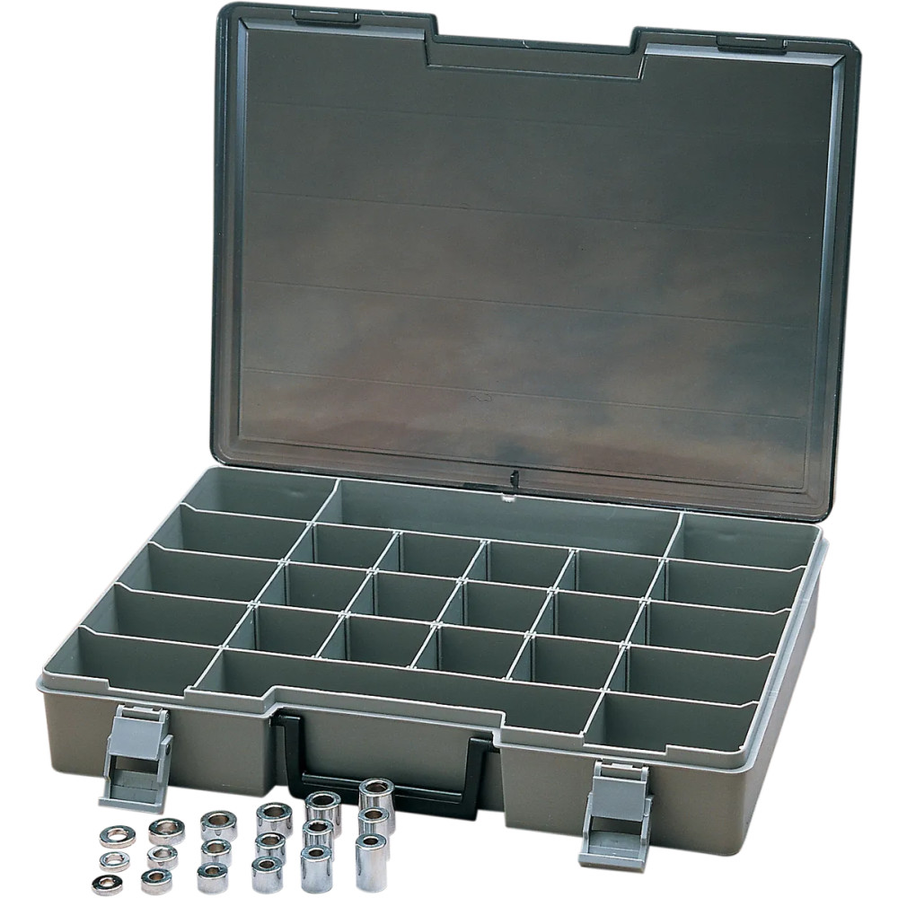 Kit de espaciadores — 24 compartimentos, pernos 1/4", 5/16", 3/8", SAE, plateado