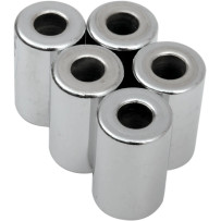 Replacement Spacers — 1/4" bolt, 25.4 mm (1") length, 16.5 mm (0.65") OD, 5-pack, silver