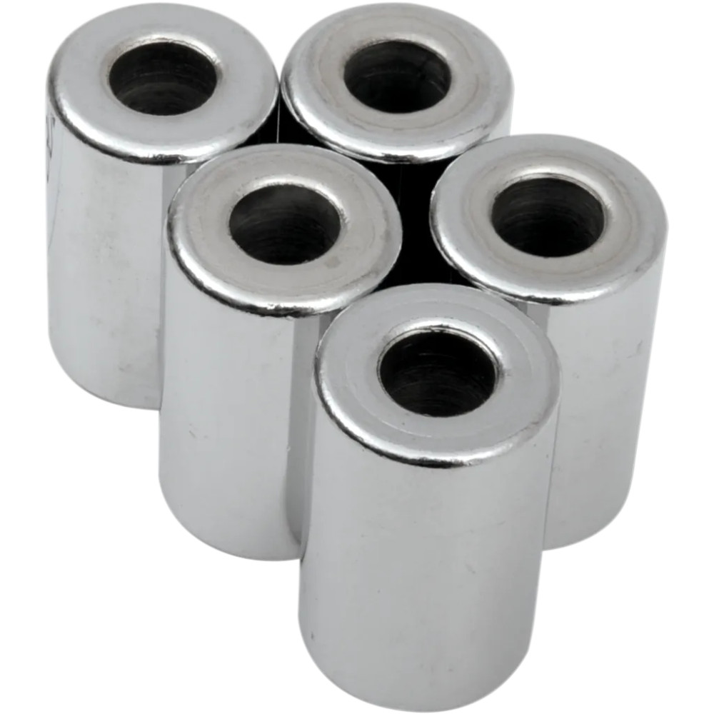 Replacement Spacers — 1/4" bolt, 25.4 mm (1") length, 16.5 mm (0.65") OD, 5-pack, silver