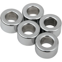 Replacement Spacers — 5/16" bolt, 9.5 mm (3/8") length, 16.5 mm (0.65") OD, 5 Pack, Silver