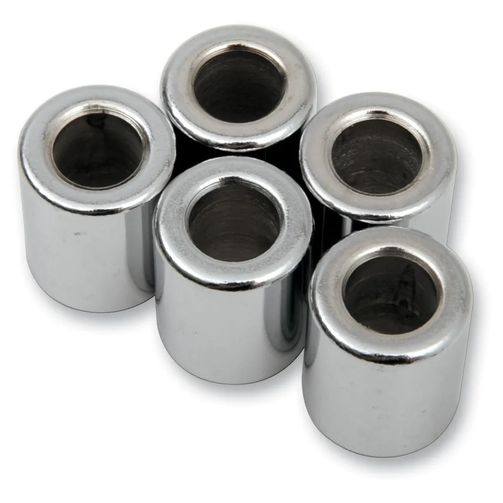 Replacement Spacers — 5/16 in bolt, 20 mm length, 5-pack, chrome