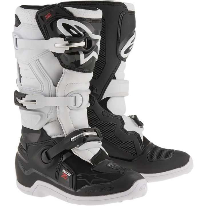 Youth Tech 7S Boots — EU 38, Over-Calf, Black/White