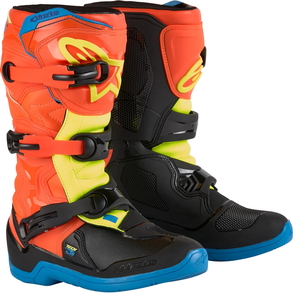 Botas Youth Tech 3S — Juvenil, US 8, ajuste por encima de la pantorrilla, Naranja
