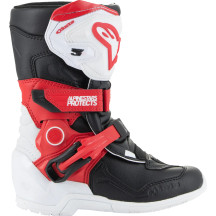 Botas Tech 3S para niños — EU 28, US 10, Sobre la caña, Rojo/Negro/Blanco