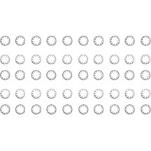 Inside Star Washers — 3/8" bolt, 50 pack, silver
