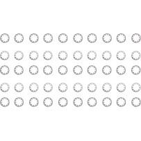 Arandelas interiores de estrella — perno 3/8", paquete de 50, plateado