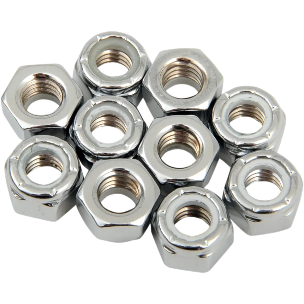 Replacement Insert Nuts — Nylon, 10-pack, chrome finish