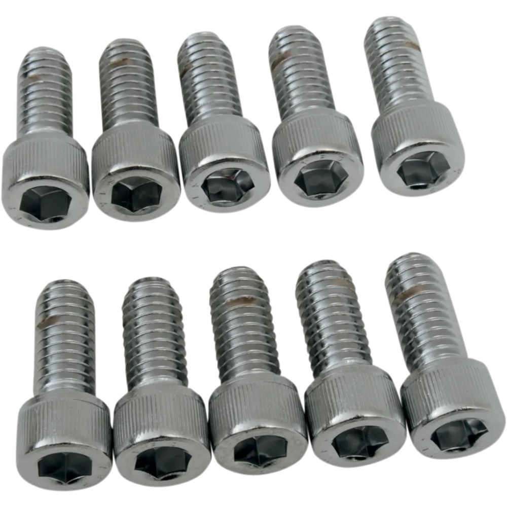 Tornillos de cabeza Allen — 20 mm (3/4"), paquete de 10, plateado