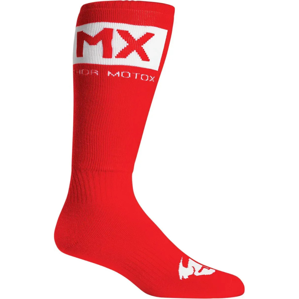 Youth MX Solid Socks — US Size 1-6, Red, White