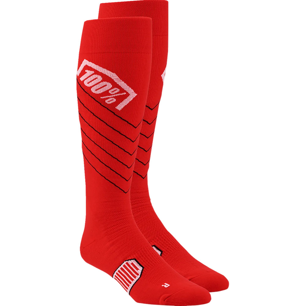 Hi-Side Performance Socks — Over‑Calf, S/M, 8 in, Red