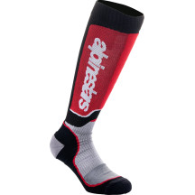 MX Plus Calcetines — L, Largo, Negro, Gris, Rojo