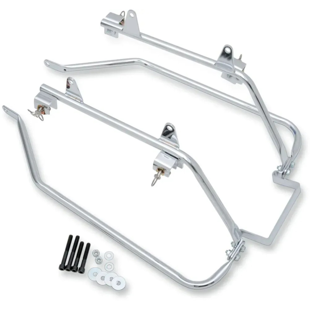 BaggerTail Saddlebag Mount for Softail Models — Chrome, Fits '93–'21 OEM-style hard-sided saddlebags