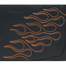Highwayman Tattoo Saddlebags — L, 42×24×15 cm (16.5×9.5×6 in), Black, Orange, Removable yoke