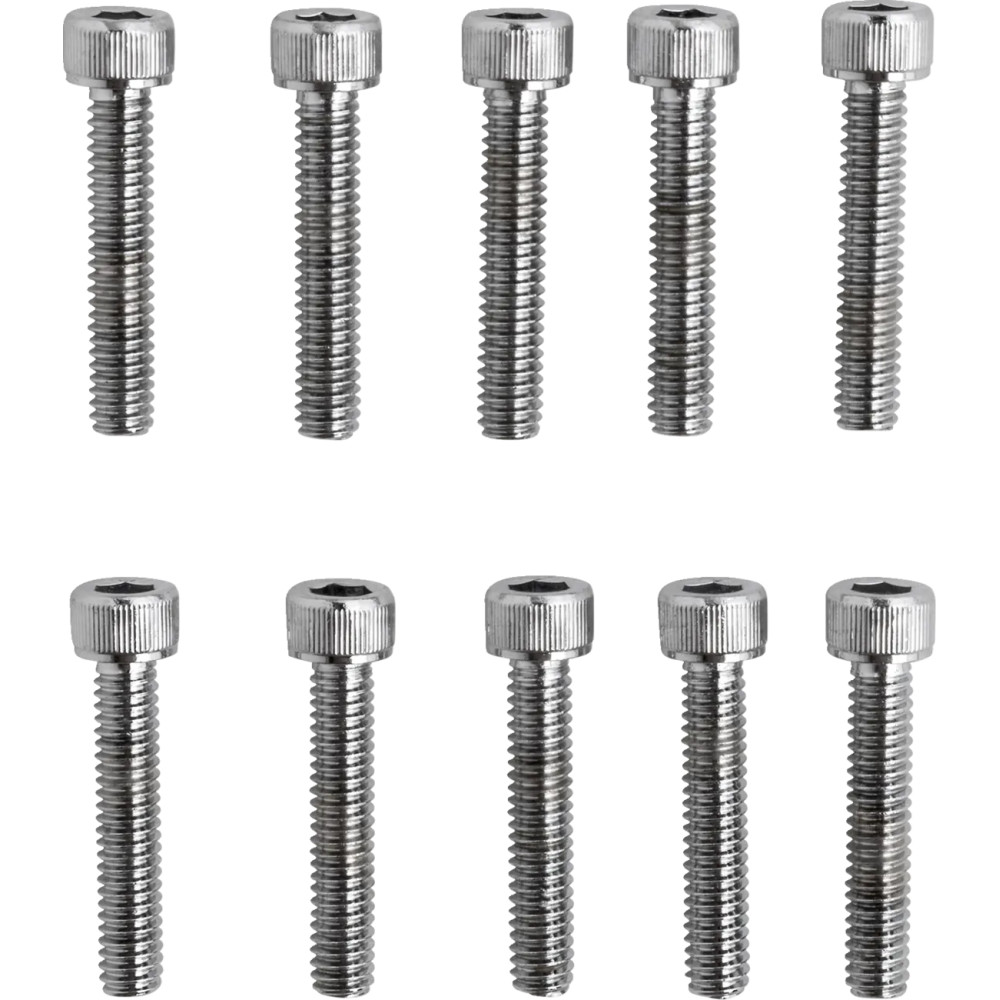 Tornillos de cabeza de vaso de repuesto — #8-32, 22,2 mm (7/8"), paquete de 10, plata