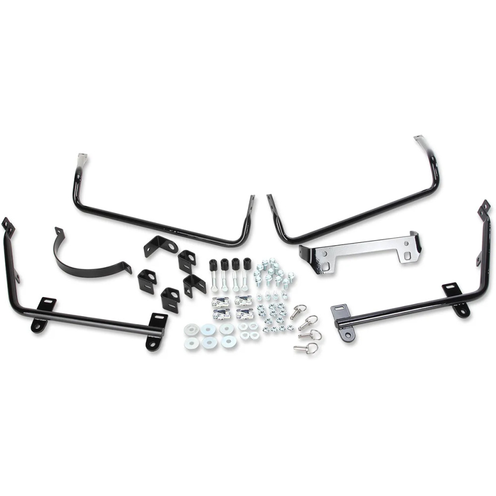 Saddlebag Mount for Dyna Models — Black powder-coated, fits '93–'13 OEM hard-sided saddlebags