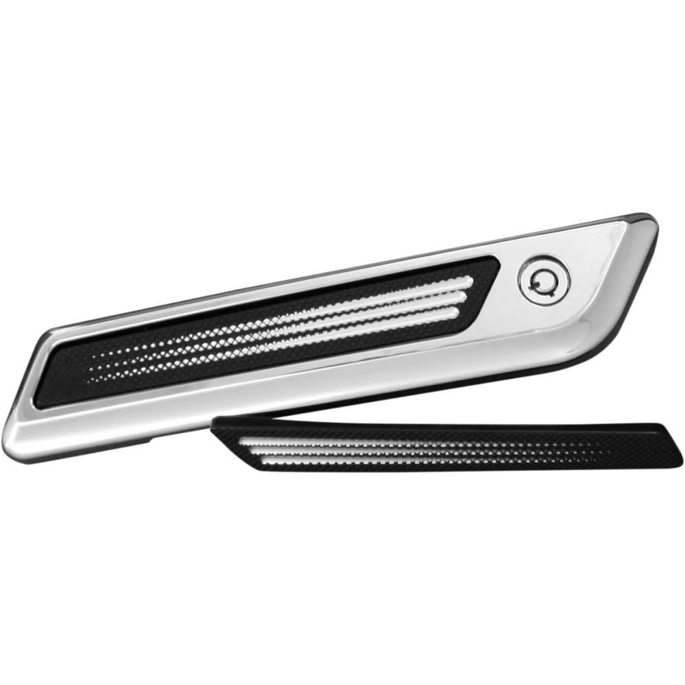 Inserciones de bisagra para alforjas — Negro, Plateado