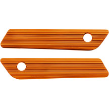 Saddlebag Latch Covers — 6061 T-6 billet aluminum, Orange, Pair