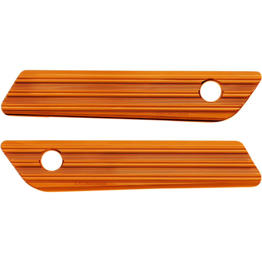 Saddlebag Latch Covers — 6061 T-6 billet aluminum, Orange, Pair