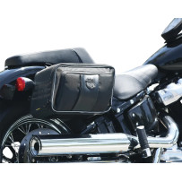 Road Trip Saddlebag — 9.5 L per side, 33×21.5×13.34 cm, Black, fits Harley Softail and Dyna