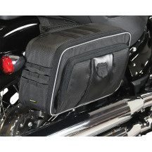 Road Trip Saddlebag — 9.5 L per side, 33×21.5×13.34 cm, Black, fits Harley Softail and Dyna
