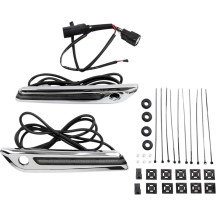 Cubiertas de bisagra LED para alforjas — Cromado