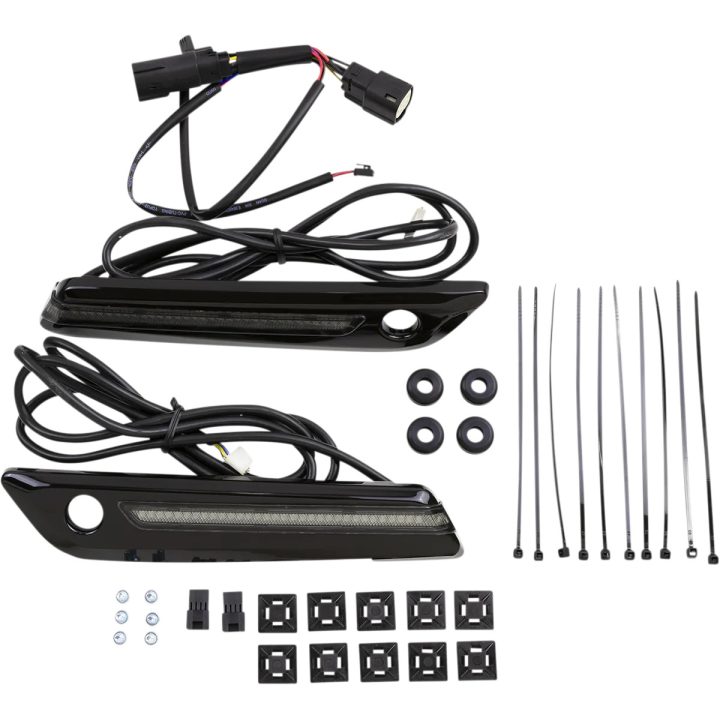 LED Saddlebag Hinge Covers — Saddlebag, Pair, Black