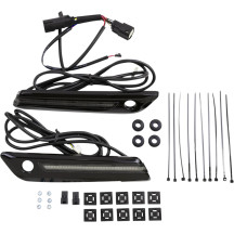 Cubiertas de bisagra LED para alforjas — Negro