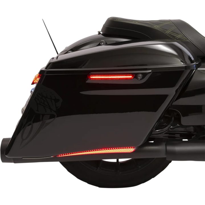 LED Saddlebag Hinge Covers — Saddlebag, Black, Gloss