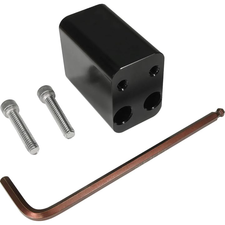 Saddlebag Plate Latch Extension — 57.15×25.4×50.8 mm, Anodized Black