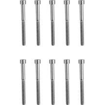 Tornillos de cabeza con hexágono interior de repuesto — #10-24, 50,8 mm (2"), paquete de 10, cromo