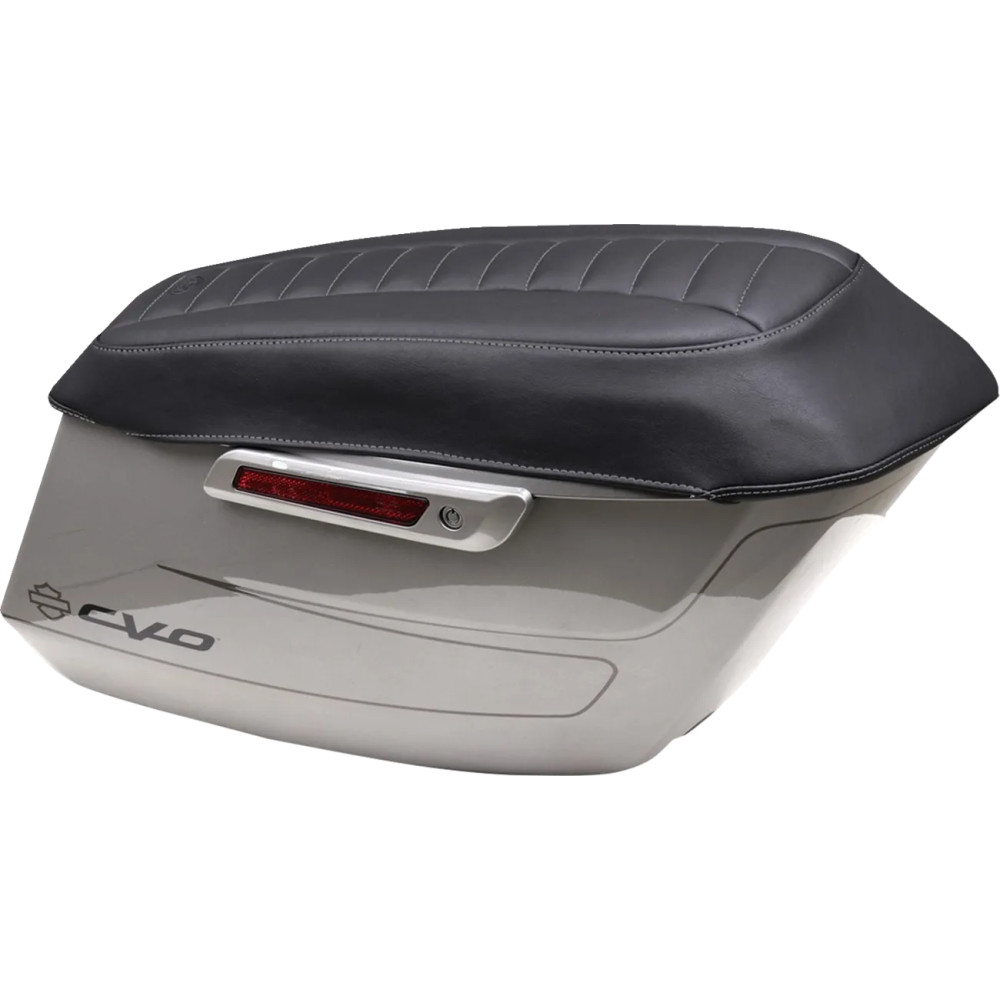 Deluxe Touring Saddlebag Lid Covers — Black, Gray