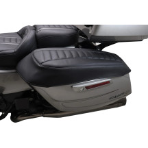 Deluxe Touring Saddlebag Lid Covers — Black, Gray