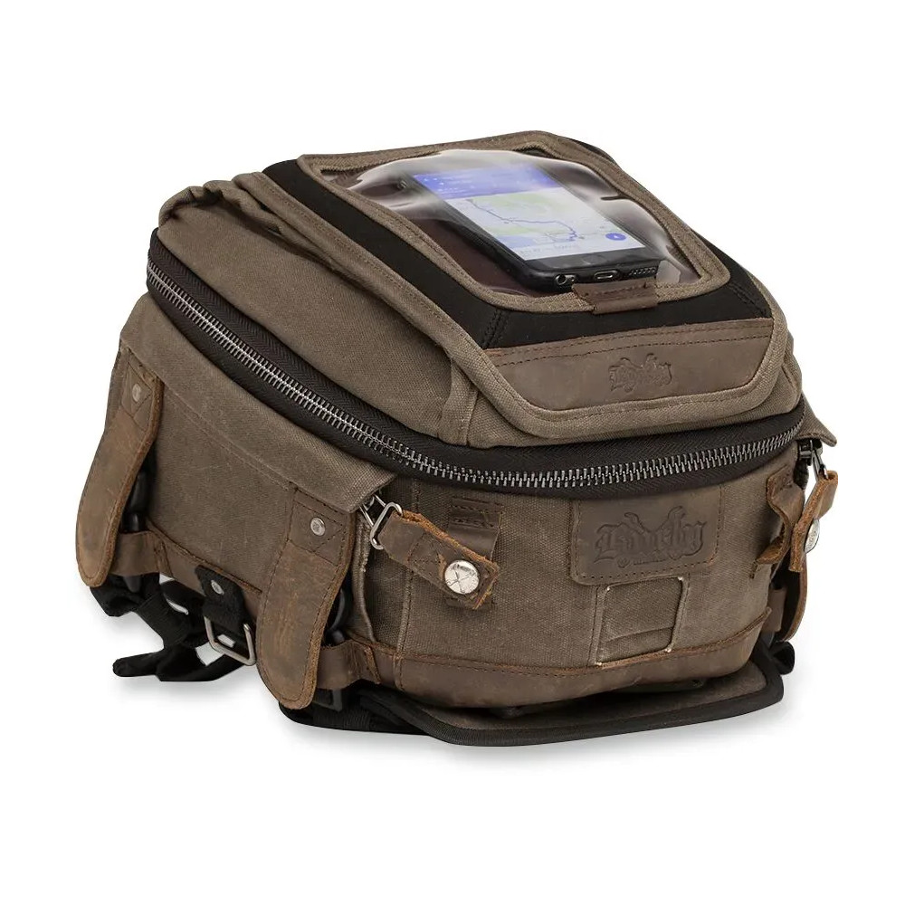 Voyager Tank/Tail Bag — Brown, Magnetic, Universal fitment