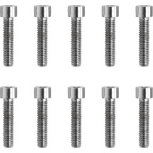 Tornillos de cabeza cilíndrica con hexágono interior — #10-32, 22,2 mm (7/8"), paquete de 10, cromo